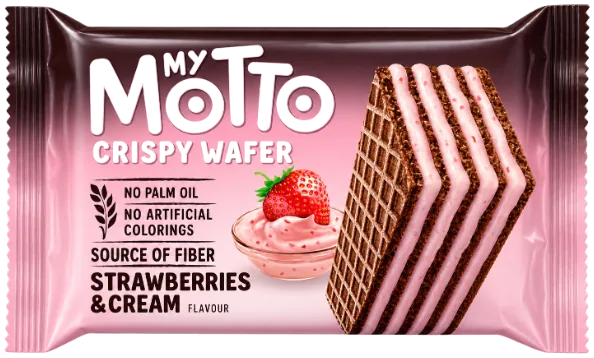 Crispy Wafer — Strawberries & Cream — My Motto, 40 g